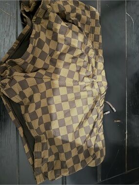 Louis Vuitton Brown & Tan Checkered Drawstring Shorts